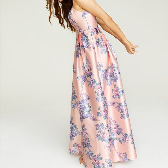 Teeze Me Juniors' Mesh-Trim Floral Print Gown NWT - Picture 4 of 6